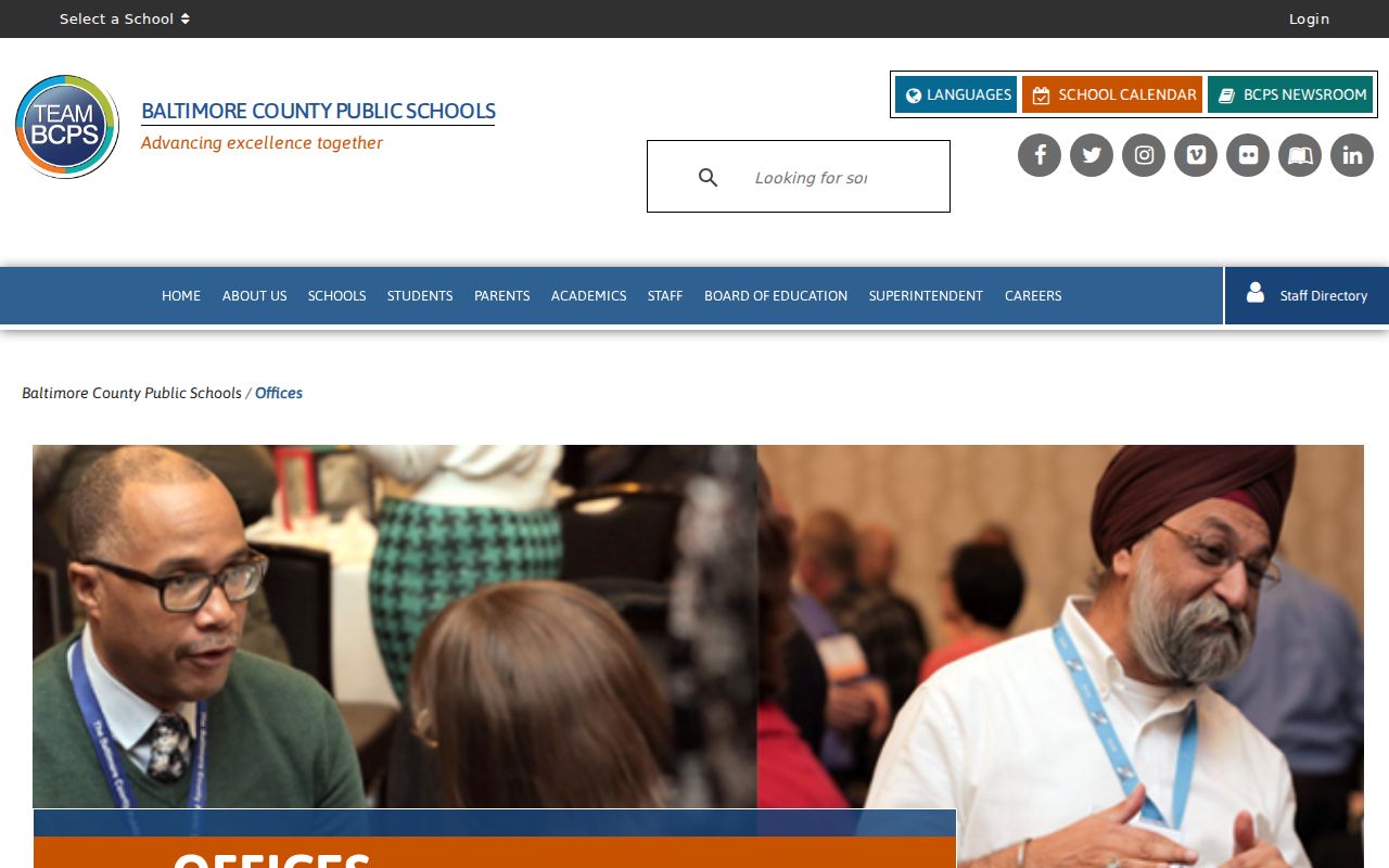 Baltimore County people directories for public school offices