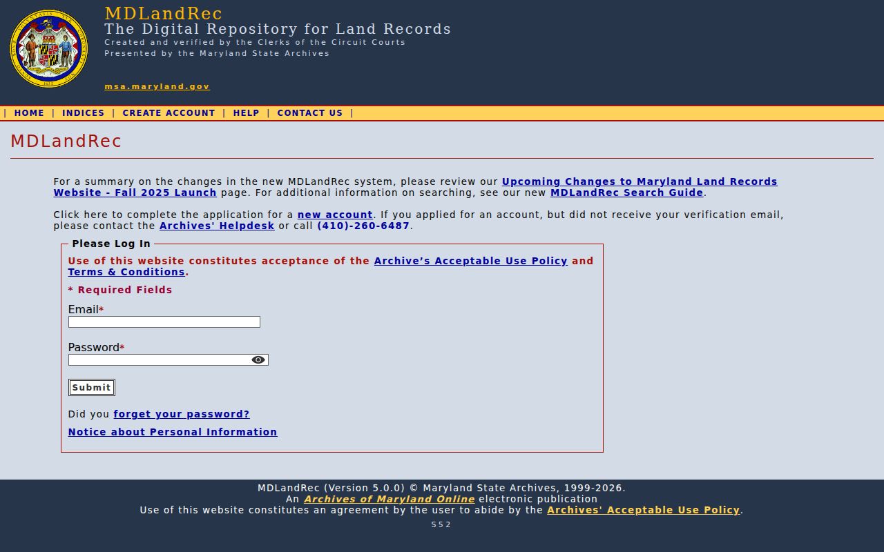 Baltimore County public records access through MdLandRec