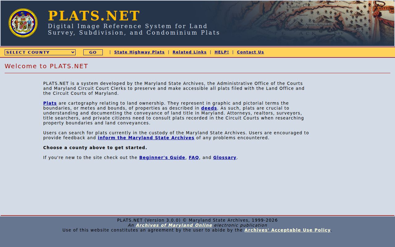 Baltimore County public records plat image service